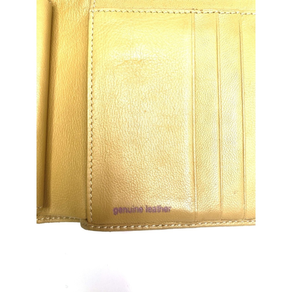 Versus by Versace Women's Beige Brown Wallet Silver Buckle Trifold Leather Y2K - Picture 6 of 13